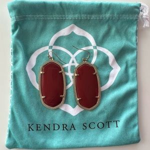 Kendra Scott Danielle Gold Statement Earrings in Dark Red